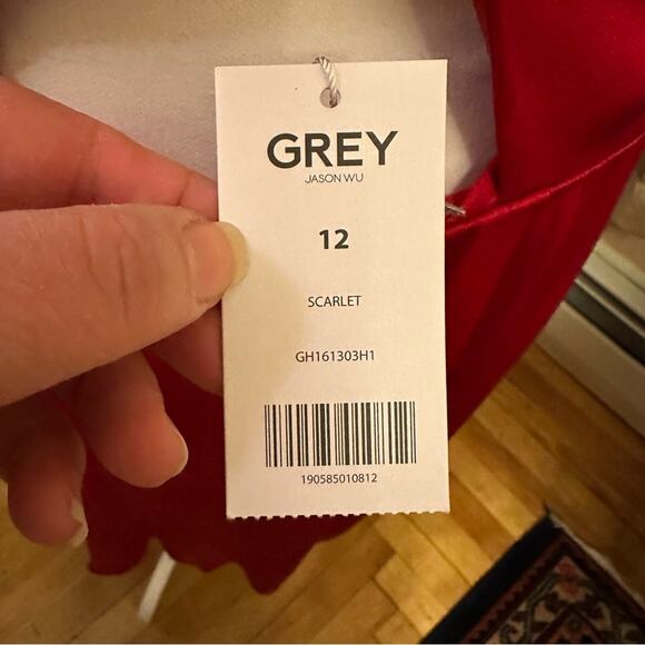 Jason Wu - Grey, Crisscross-Back Satin Cocktail Dress, size 12 - Picture 7 of 13